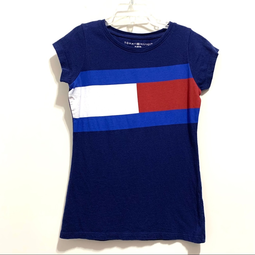 Tommy Hilfiger Girl’s Colorblock Blue Tee Shirt
